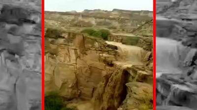  فیلم سرازیر شدن سیلاب از تپه‌های شمالی بندرعباس