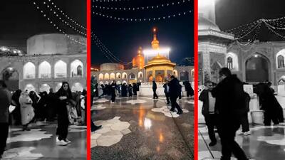  فیلم حال و هوای بارانی حرم امام رضا (ع)