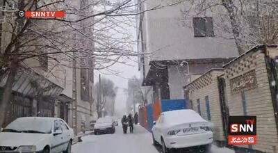  بارش برف در شهرکرد / موج بارشی تا شنبه در چهارمحال و بختیاری فعال است + فیلم