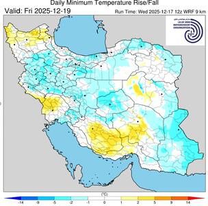 هشدار بارش باران شدید و برف و کاهش محسوس دما