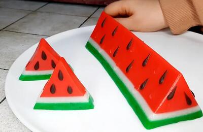  آموزش تهیه کردن ژله هندوانه آسان یلدا؛ ژله یلدا را آسان درست کنید!