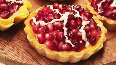  طرز تهیه تارتلت انار، تارت میوه ای کوچک، زیبا و ساده