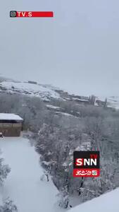  بارش برف ۵۰ سانتی در روستاهای کاشان + فیلم