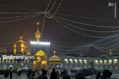 عکس/ حال و هوای برفی حرم امام رضا (ع)