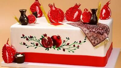 زیباترین طرح‌ های کیک شب یلدا مخصوص مدرسه + مدل‌ های کیک چله 1404