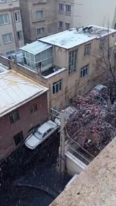 فیلم زیبا از بارش برف پائیزی در تهران