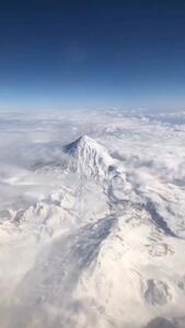 دماوند برفی از فراز آسمان؛ عظمت سفیدپوش قله ایران!