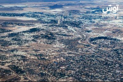 نمای هوایی جزیره قشم پس از وقوع سیل