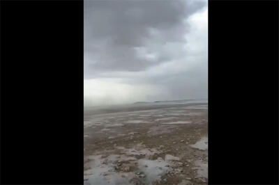 بارش باورنکردنی برف در قطر