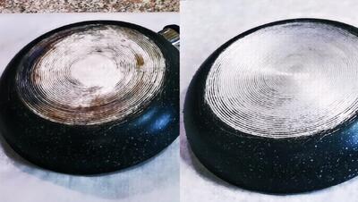  ترفند سفید کردن سه سوته پشت ظروف سیاه سوخته بدون زحمت و سابیدن