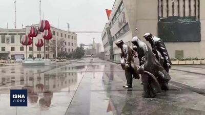 ببینید| بارش برف در مشهد