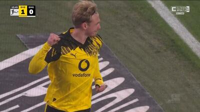 گل اول دورتموند به مونشن گلادباخ (یولیان برانت)