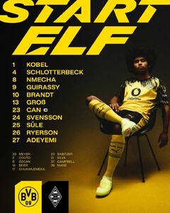 ترکیب دورتموند مقابل گلادباخ