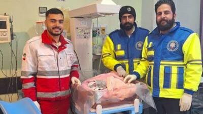  نجات مادر و نوزاد در مسیر برفی دهنو