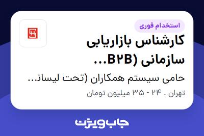  استخدام کارشناس بازاریابی سازمانی (B2B Marketing Expert) در حامی سیستم همکاران (تحت لیسانس همکاران سیستم)