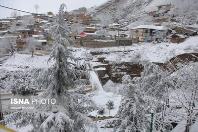  عکس/ بارش برف در گردنه گدوک