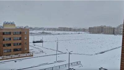 فولادشهر با بارش برف سفیدپوش شد+ فیلم