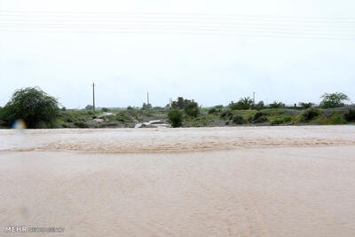  طغیان رودخانه فصلی در روستای بندک هشتبندی هرمزگان