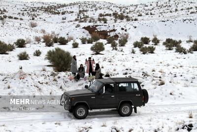  طبیعت برفی مناطق کوهستانی سیرجان