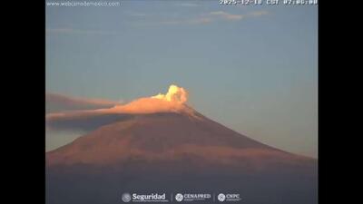  تایم‌لپسی از فعالیت آتشفشان پوپوکاتپتل مکزیک