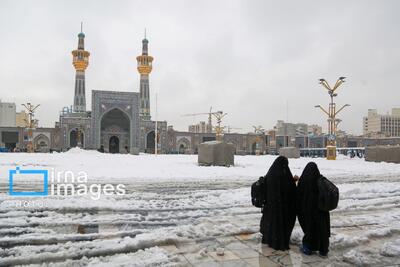  عکس/چهره برفی حرم امام رضا (ع)