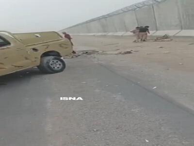تصاویری از سانحه رانندگی که منجر به شهادت ۲ مرزبان شد