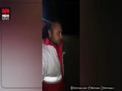 نجات زن مسن گرفتار در سیل روستای ده نظر ریگان