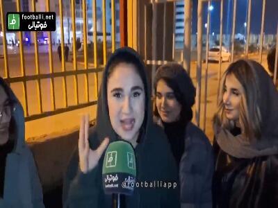 خوشحالی و صحبت های بانوان هوادار فولاد پس از برد مقابل چادرملو
