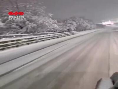 وضعیت بارش برف در وکیل آباد مشهد