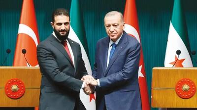  تشکر احمد شرع از اردوغان به خاطر لغو تحریم‌های سوریه