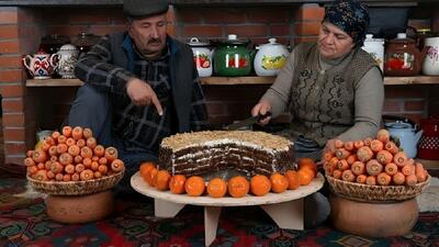  پخت کیک هویج توسط مادربزرگ روستایی (فیلم)