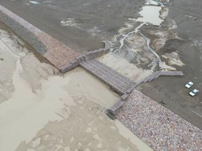  اولین آبگیری بند تغذیه مصنوعی تازه تاسیس شده بندان در خراسان جنوبی