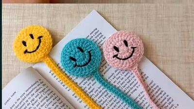  بوک مارک کتاب بافتنی با قلاب / هدیه زیبا و کاربردی