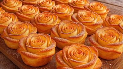  دستور پخت شیرنی عصرانه طرح گل رز / تا چای دم بکشه شیرینی آماده اس