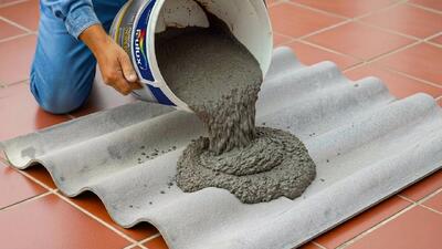  سیمان را روی ورق شیروانی بریزید و ببینید چه اتفاقی می افتد!