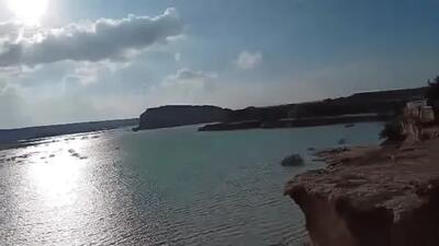 بزرگترین سد خاکی جزیره قشم سرریز شد