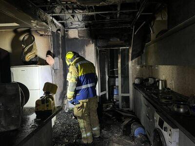  آتش سوزی مرگبار در یک برج مسکونی در اطراف تهران+تصاویر