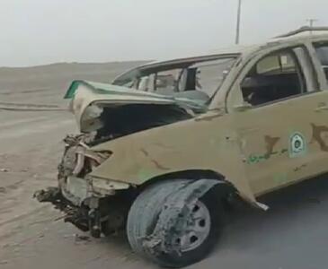 ببینید / تصاویری از سانحه رانندگی در هنگ مرزی که منجر به شهادت ۲ مامور مرزبانی شد