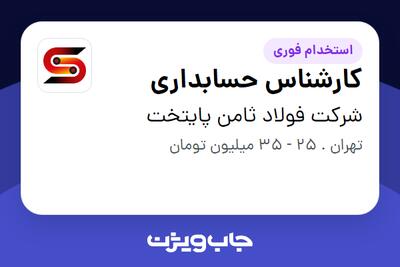  استخدام کارشناس حسابداری - آقا در شرکت فولاد ثامن پایتخت