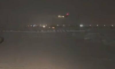 فیلم/ شب برفی در فرودگاه مشهد