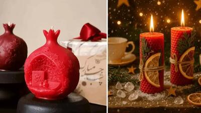 شمع‌ های یلدایی انار و هندوانه‌ ای 1404؛ زیبایی بی‌ حد و مرز برای عروسان باسلیقه!