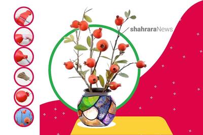  آموزش کاردستی یلدایی | انارهای بادکنکی