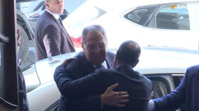  ویدیوی از دست دادن و خوش آمدگویی های گرم به وزیر خارجه روسیه