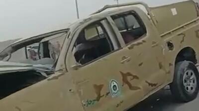 صحنه تصادف مرگبار خودروی مرزبانی و تویوتا هایلوکس