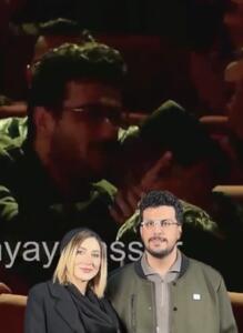  بوسه احساسی امیرحسین قیاسی بر پیشانی همسرش لحظه اعلام نامش
