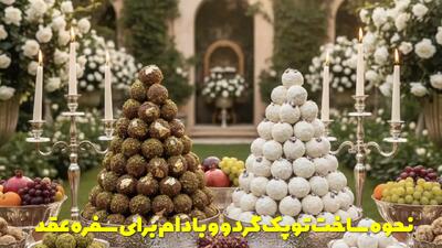  نحوه ساخت توپک گردو و بادام برای سفره عقد مرحله به مرحله در خانه