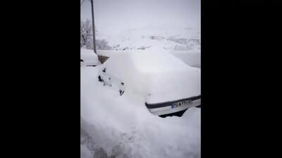  بارش ۶۰ سانتی‌متری برف در روستای کنگ خراسان رضوی (فیلم)