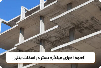  نحوه اجرای میلگرد بستر در اسکلت بتنی - چیدانه