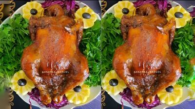  آموزش مرغ شکم پر در ماهی تابه / مجلسی بدون فر بدون دردسر