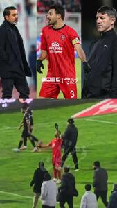 تصاویر حرکت دیده نشده شجاع موقع فحاشی شدید به باقری و پیروانی + ویدئو